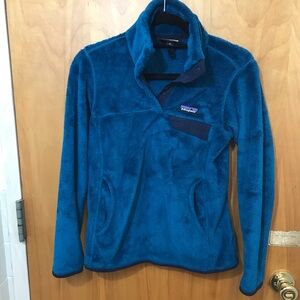 Patagonia Polartec Quarter Snap Pullover Top Teal Blue size XS